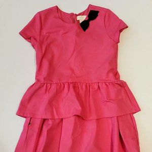KATE SPADE 12 SWIRL KARIS PEPLUM TIERED PINK DRESS 12